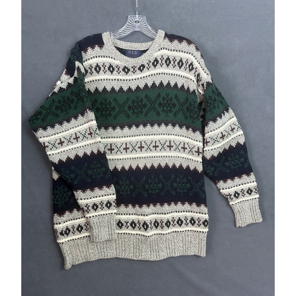 Vintage 90s Old Glory Made In USA Thick Knit Sweater Size Men's Small Dadcore